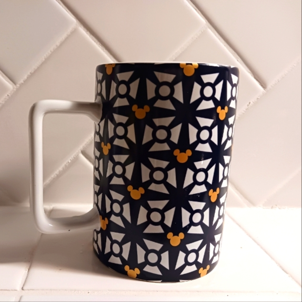 Mickey Mouse Mug Geometric Head Pattern Disney Navy Blue $15 ea
